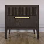 Прикроватная Тумбочка Primo с двумя ящиками Темный орех варинант исполнения - 1 | Loft Concept в Екатеринбурге