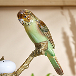 Подсвечник с двумя попугаями из фарфора на бронзовой ветке Eden Garden варинант исполнения - 3 | Loft Concept в Екатеринбурге