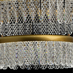 Люстра двухъярусная с золотого цвета и прозрачными подвесками Pettico варинант исполнения - 6 | Loft Concept в Екатеринбурге