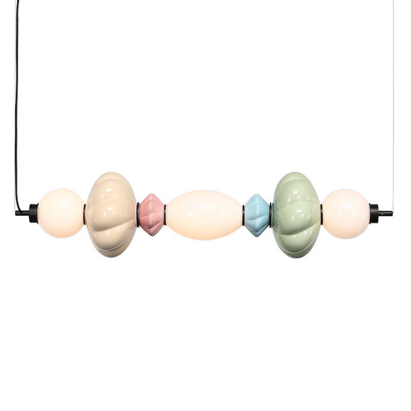 Подвесной светильник линейный с керамическими элементами 24W LED Fragrant Light Зеленый Голубой Розовый в Екатеринбурге | Loft Concept 