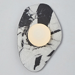 Бра с каменным черно-белым основанием и плафоном из стекла Shaw Marble Lighting варинант исполнения - 1 | Loft Concept в Екатеринбурге