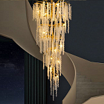 Люстра многоярусная с каркасом из металла и прозрачными подвесками FAIRYTREE Light варинант исполнения - 2 | Loft Concept в Екатеринбурге