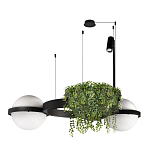 Подвесной светильник с 2-мя шарообразными плафонами и цилиндрическим спотом Light of Еyes варинант исполнения - 4 | Loft Concept в Екатеринбурге