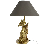 Настольная лампа с абажуром Дракон Golden Dragon Lamp Brown варинант исполнения - 3 | Loft Concept в Екатеринбурге