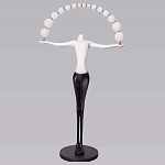 Торшер черно-белая статуэтка Девушка Girl Carries Light Balls варинант исполнения - 4 | Loft Concept в Екатеринбурге