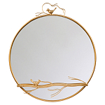 Зеркало настенное в раме золотого цвета с декором птица на ветке Mirror Portal варинант исполнения - 1 | Loft Concept в Екатеринбурге