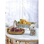 Блюдо прямоугольное из голубого фарфора с ручками и рисунком птиц и цветов Blue Garden варинант исполнения - 5 | Loft Concept в Екатеринбурге