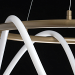 Люстра подвесная круглая золотого цвета с белыми изогнутыми световыми линиями Luke Lampco Tracer Lamp варинант исполнения - 10 | Loft Concept в Екатеринбурге