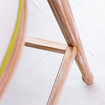 Барный стул золотистый из натурального бука с изображением птиц и цветов Blooming Birds варинант исполнения - 3 | Loft Concept в Екатеринбурге