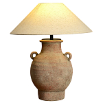 Настольная лампа керамическая с ручками и тканевым абажуром Eastern Tale варинант исполнения - 2 | Loft Concept в Екатеринбурге