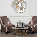 Стол журнальный коричневый на золотом основании Symphony of the Earth варинант исполнения - 2 | Loft Concept в Екатеринбурге