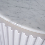 Тумба под телевизор белая овальная с мраморной столешницей Thoroughbass варинант исполнения - 3 | Loft Concept в Екатеринбурге