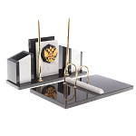 Настольный письменный набор из мрамора и змеевика с гербом России Marble Accessory варинант исполнения - 2 | Loft Concept в Екатеринбурге