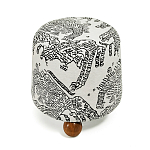 Пуф Wakonda с Круглыми ножками Черно-Белый орнамент варинант исполнения - 2 | Loft Concept в Екатеринбурге