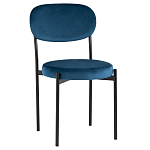 Стул с круглым сиденьем на металлическом основании ALFIE CHAIR Blue варинант исполнения - 1 | Loft Concept в Екатеринбурге