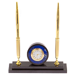 Часы настольные с двумя ручками из натурального камня Stone Clock варинант исполнения - 4 | Loft Concept в Екатеринбурге