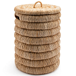 Плетеная корзина с крышкой из плетеного бананового дерева Zuwena Wicker Basket варинант исполнения - 1 | Loft Concept в Екатеринбурге