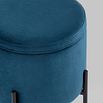 Синий пуф на черных ножках SANJAY варинант исполнения - 4 | Loft Concept в Екатеринбурге