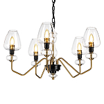  Люстра с 5-ю стеклянными плафонами в форме бокалов и угловыми кронштейнами Elstead Lighting варинант исполнения - 1 | Loft Concept в Екатеринбурге