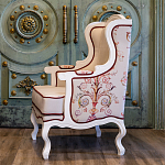 Кресло из массива бука бежевое с растительным орнаментом Raffael Beige Floral Armchair варинант исполнения - 9 | Loft Concept в Екатеринбурге