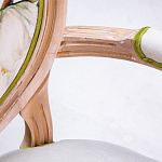 Стул с подлокотниками золотистый из бука с изображением птиц и цветов Blooming Birds варинант исполнения - 3 | Loft Concept в Екатеринбурге