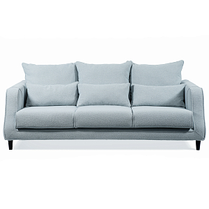 Диван Seldon с мягкими подушками голубое букле