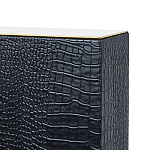 Настольная лампа с черным основанием из текстурированной кожи и белым абажуром Noir Allure  варинант исполнения - 3 | Loft Concept в Екатеринбурге