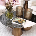 Дизайнерский журнальный стол с круглой столешницей на 3-х геометрических ножках Lehumod варинант исполнения - 2 | Loft Concept в Екатеринбурге