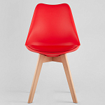 Стул с основой из пластика и мягким сиденьем Arvika Red варинант исполнения - 2 | Loft Concept в Екатеринбурге