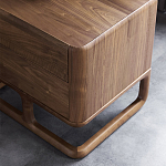 Прикроватный деревянный столик с 2-мя ящиками Moon Walnut Furniture варинант исполнения - 5 | Loft Concept в Екатеринбурге