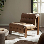 Кресло с деревянным каркасом и обивкой из кожи Medieval Furniture варинант исполнения - 2 | Loft Concept в Екатеринбурге