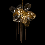 Люстра подвесная со стеклянными плафонами из дымчатого и золотистого с шестью вертикальными подвесками Gilded Mirage  варинант исполнения - 4 | Loft Concept в Екатеринбурге