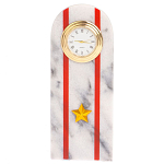 Часы погон МВД подарочные настольные из натурального камня Мрамор Military Clock варинант исполнения - 4 | Loft Concept в Екатеринбурге