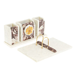 Настольный письменный набор из мрамора и креноида с гербом России Marble Accessory варинант исполнения - 2 | Loft Concept в Екатеринбурге