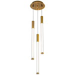 Подвесной светильник с 3-мя плафонами Cateline Brass Trio Tube Hanging Lamp варинант исполнения - 2 | Loft Concept в Екатеринбурге