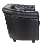 Диван кожаный двухместный на 4-х деревянных ножках из массива березы Logan Leather Seating black варинант исполнения - 2 | Loft Concept в Екатеринбурге