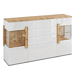 Комод с белым глянцевым фасадом с 2-мя дверцами и ящиками Grace of Furniture  варинант исполнения - 1 | Loft Concept в Екатеринбурге