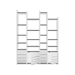 Стеллаж прямой ассиметричный с полками и 4-мя дверцами ARYA BOOKCASE WHITE варинант исполнения - 1 | Loft Concept в Екатеринбурге
