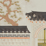 Обои ручная роспись The Art of Learning and Steps for the Flowers by Teo Yang Original colourway on Icefield India tea paper варинант исполнения - 2 | Loft Concept в Екатеринбурге