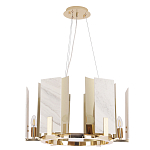 Люстра подвесная круглая с мраморными прямоугольными вставками и золотым основанием Диаметр 55 см Marble square Chandelier варинант исполнения - 2 | Loft Concept в Екатеринбурге