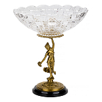 Чаша стеклянная прозрачная на бронзовой подставке с фигуркой девушки Eden Garden варинант исполнения - 1 | Loft Concept в Екатеринбурге