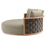 Дизайнерский уличный диван из массива дерева с плетеной спинкой PALINFRASCA Sofa варинант исполнения - 12 | Loft Concept в Екатеринбурге