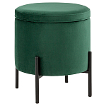 Зеленый пуф на черных ножках SANJAY варинант исполнения - 1 | Loft Concept в Екатеринбурге