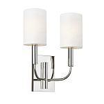 Бра с прямоугольным основанием и 2-мя белыми цилиндрическими льняными абажурами Feiss варинант исполнения - 1 | Loft Concept в Екатеринбурге