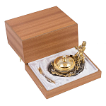 Икорница с декором "Емеля" с гравировкой на подставке из натурального камня Агат Decorative Cavair Dishes варинант исполнения - 4 | Loft Concept в Екатеринбурге