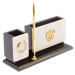 Настольный письменный набор из мрамора с часами и ручкой Marble Accessory варинант исполнения - 2 | Loft Concept в Екатеринбурге