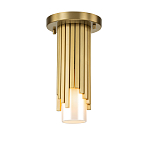 Потолочный светильник латунного цвета с цилиндрическим белым матовым плафоном Elstead Lighting варинант исполнения - 1 | Loft Concept в Екатеринбурге