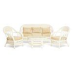 Комплект уличной мебели из ротанга Clara белый варинант исполнения - 1 | Loft Concept в Екатеринбурге