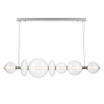 Подвесной светильник линейный с прозрачными стеклянными шарами разного диаметра Eurofase варинант исполнения - 3 | Loft Concept в Екатеринбурге