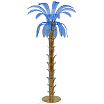 Торшер Glass Decorated Palm Floor Lamp Blue Листья Пальмы  варинант исполнения - 6 | Loft Concept в Екатеринбурге